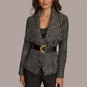 Donna Karan Women's Belted Tweed Blazer